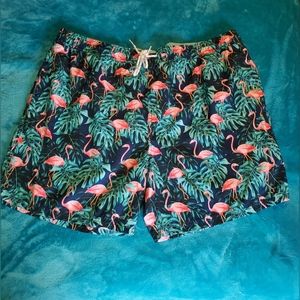NWOT MEN'S FLAMINGO SWIMMING TRUNKS / BOARD SHORTS SIZE XXL